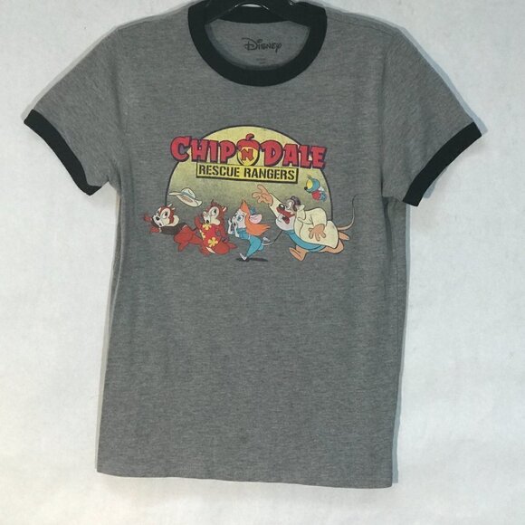 Disney Walt Disney Chip n Dale Short Sleeve Gray Tee T Shirt - Picture 3 of 7